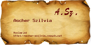 Ascher Szilvia névjegykártya